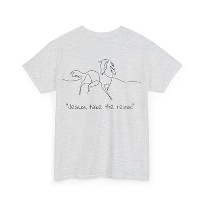 Inspirational Horse Graphic T-Shirt - Jesus, Take the Reins