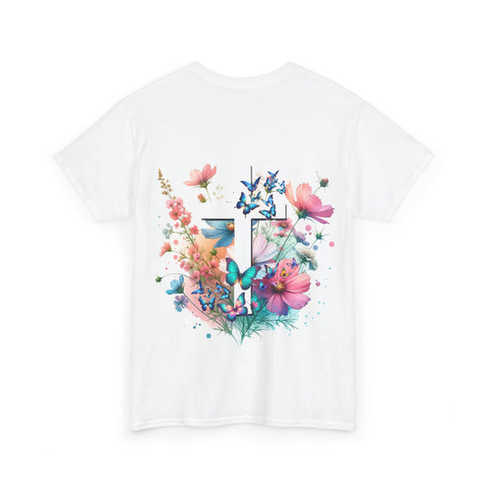 Floral Vibes Unisex Heavy Cotton Tee - Stylish & Comfortable T-Shirt for Nature Lovers