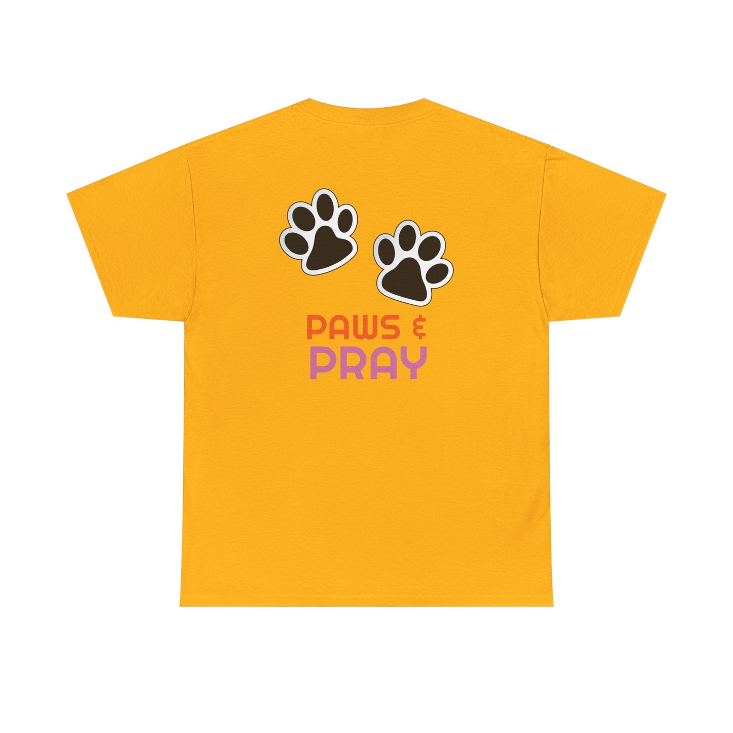 Paws & Pray Unisex Heavy Cotton Tee - Colorful Dog Design