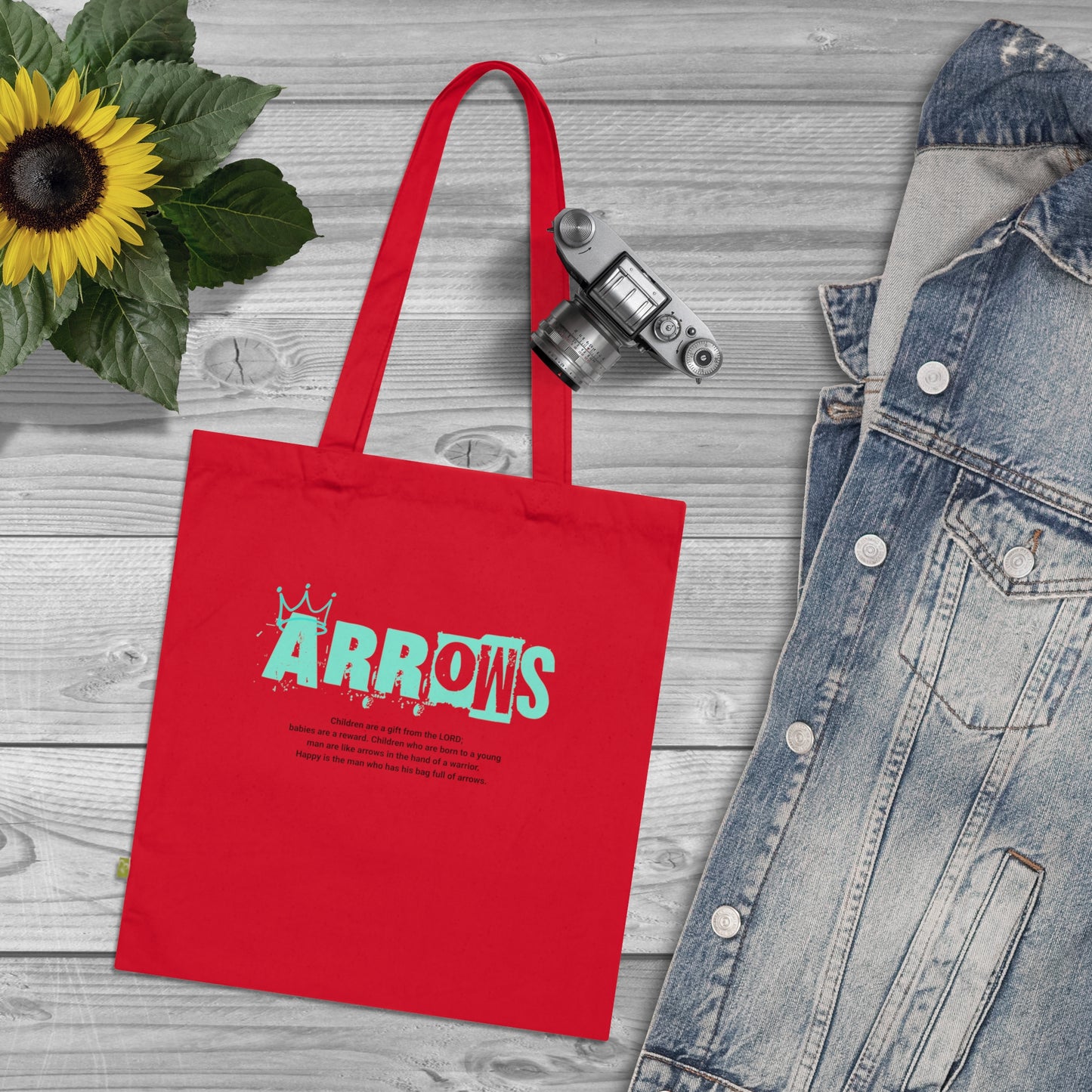 Arrows & Pizza Organic Cotton Tote Bag - Fun & Eco-Friendly Carryall for Food Lovers