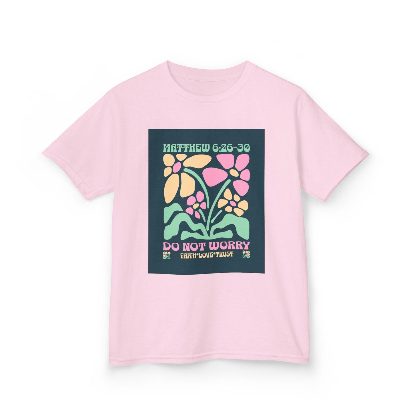 Inspirational Kids Heavy Cotton Tee - Do Not Worry Design