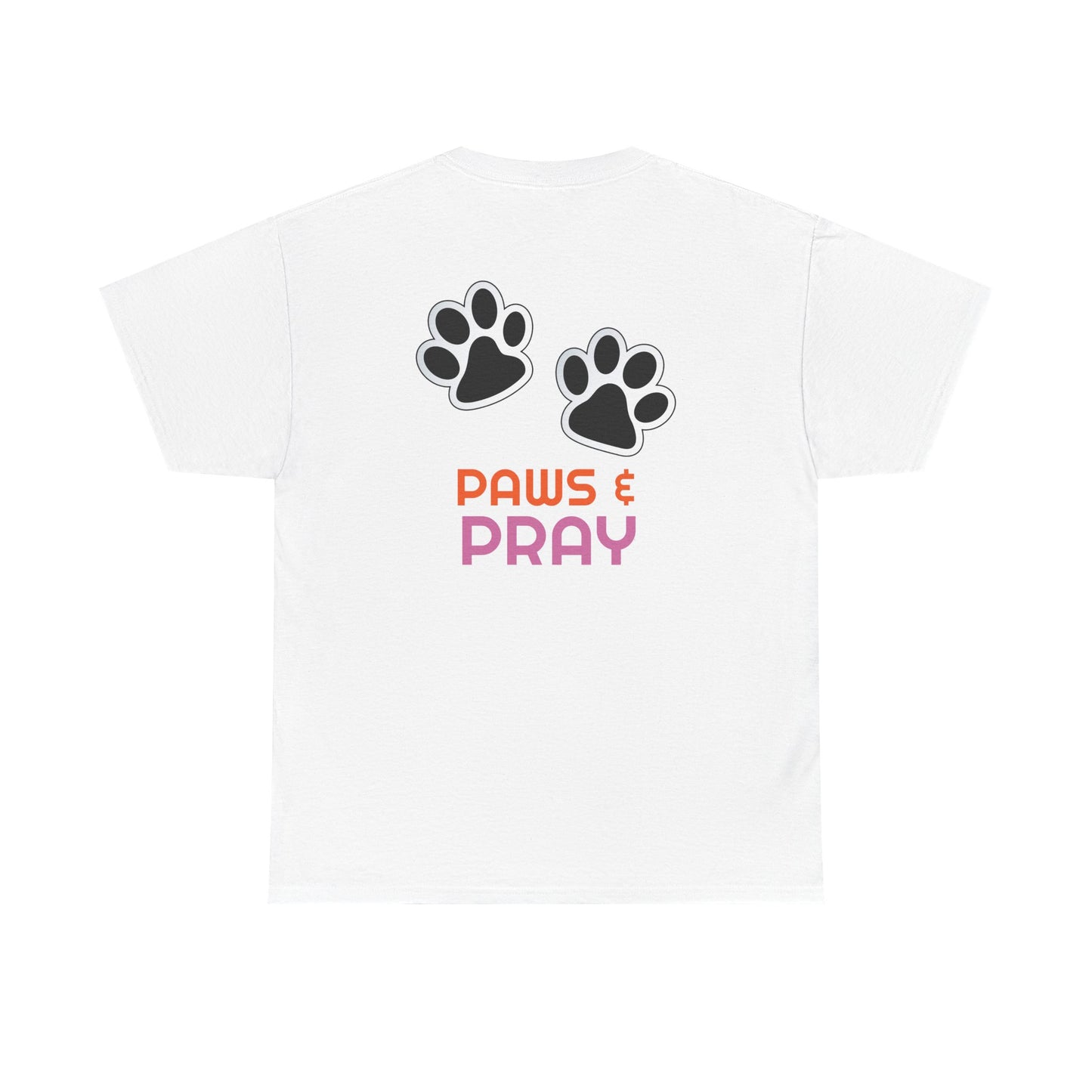 Paws & Pray Unisex Heavy Cotton Tee - Colorful Dog Design