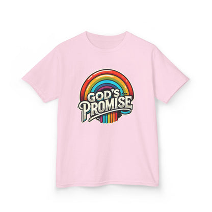 Kids Heavy Cotton Tee - God's Promise Rainbow T-Shirt