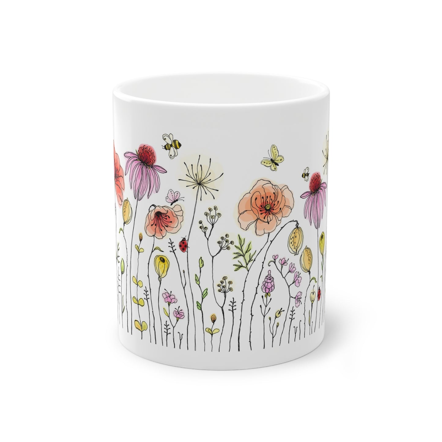 Botanical Bloom Standard Mug - 11oz Floral Design for Coffee Lovers & Nature Enthusiasts