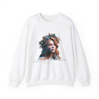 Marissa Beauty for Ashes Unisex Heavy Blend™ Crewneck Sweatshirt - Floral Design