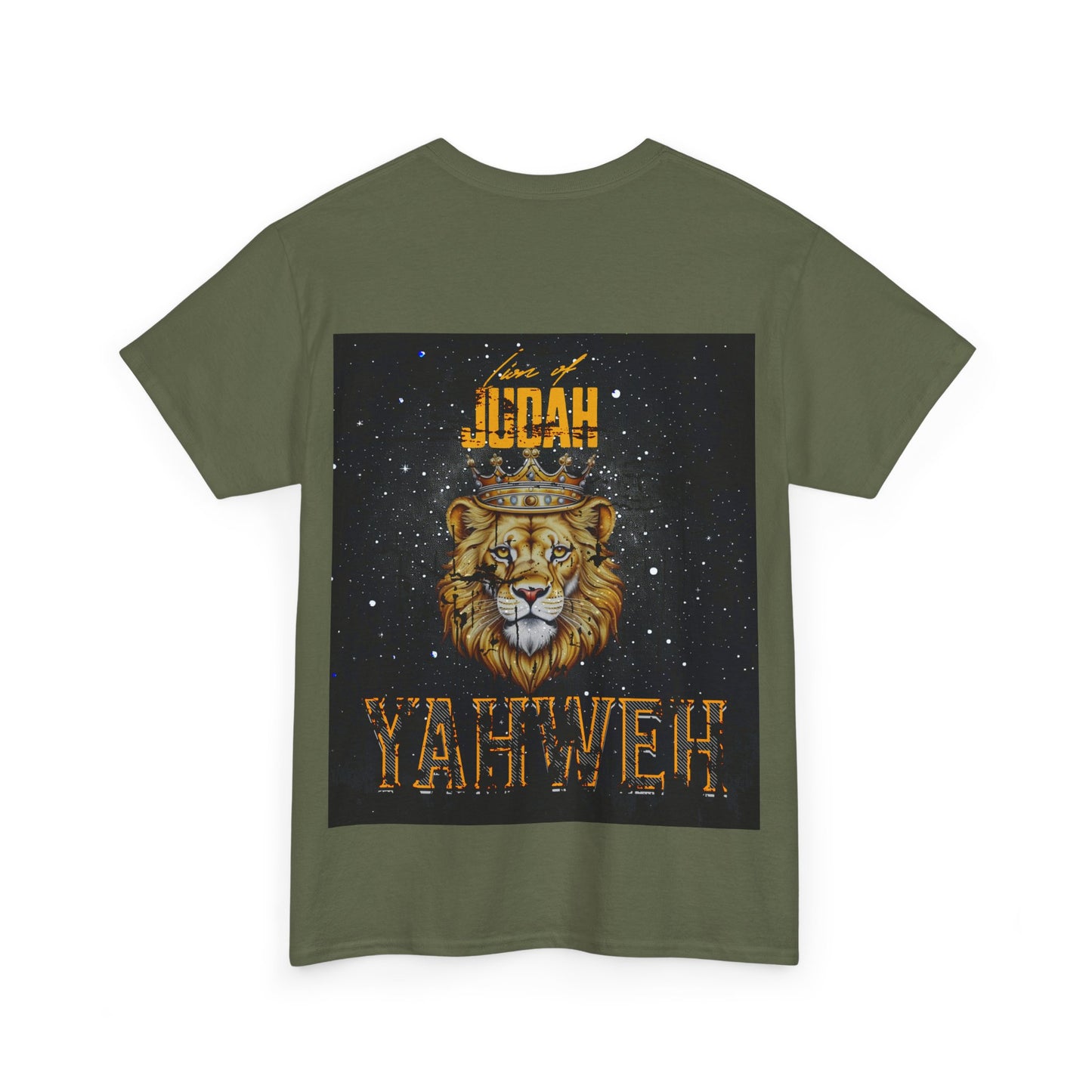 Unisex Heavy Cotton Tee - Bold Yahweh Lion Design for Spiritual Expression