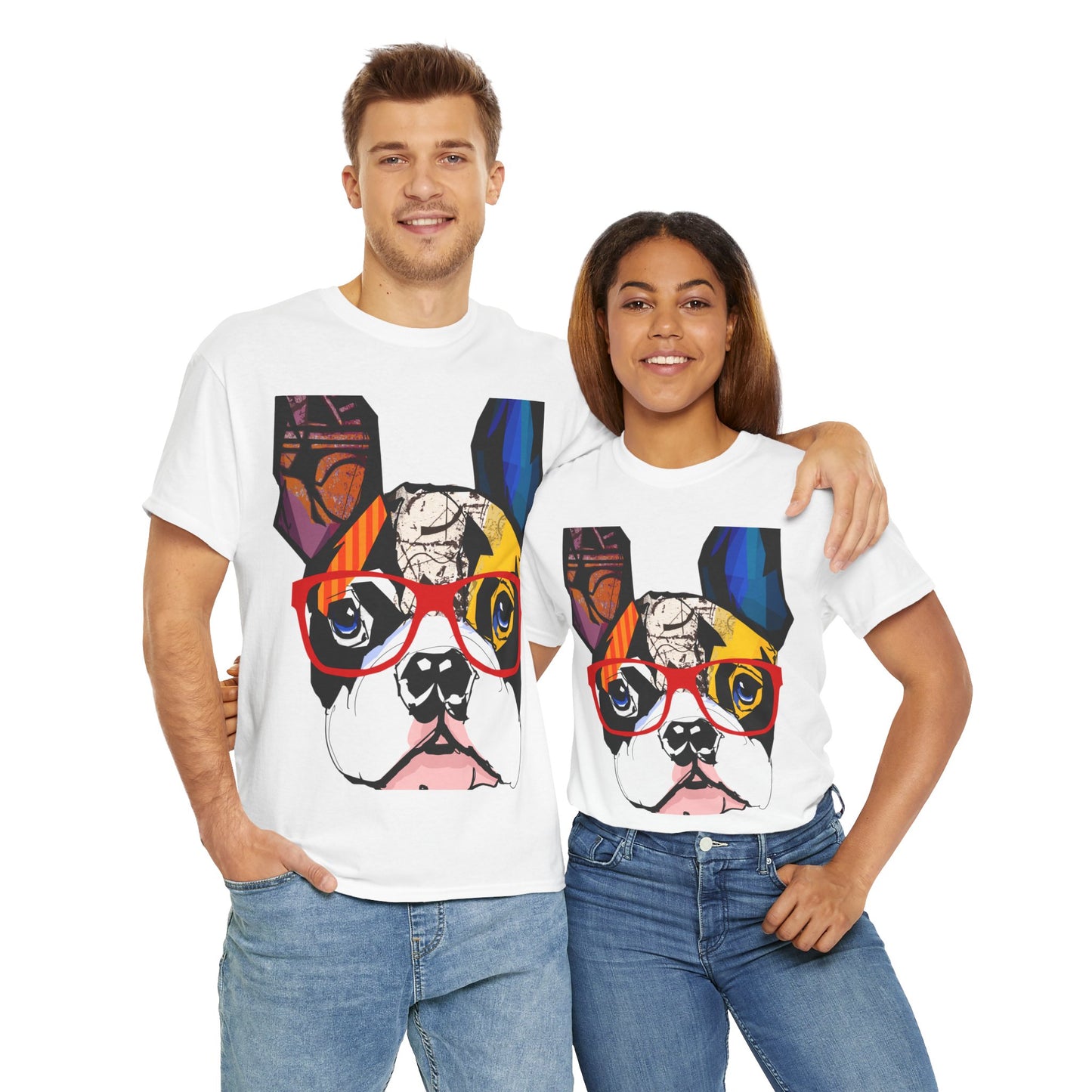 Paws & Pray Unisex Heavy Cotton Tee - Colorful Dog Design