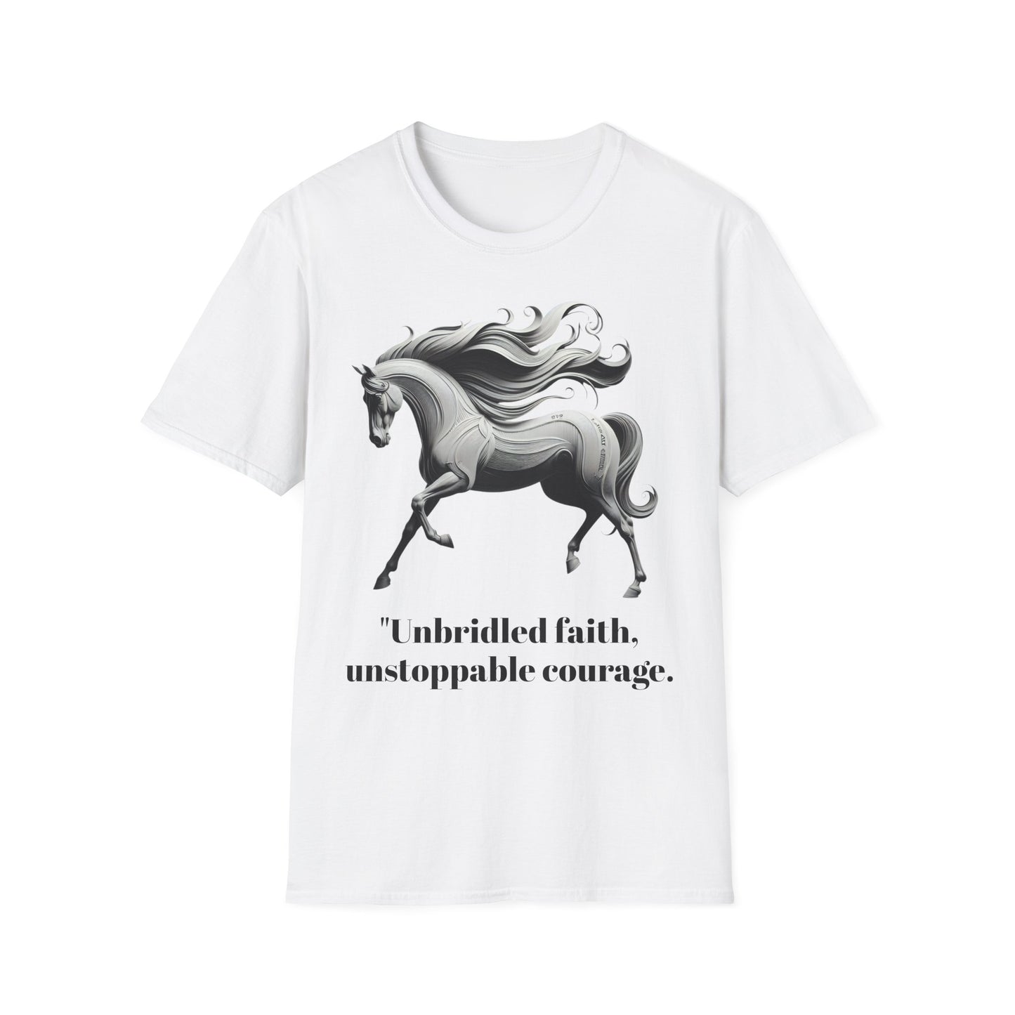 Inspirational Horse T-Shirt with Faith & Courage Quote