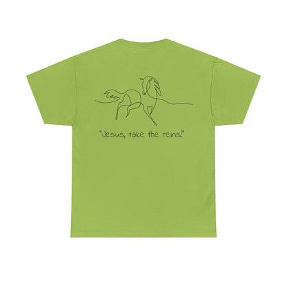 Inspirational Horse Graphic T-Shirt - Jesus, Take the Reins