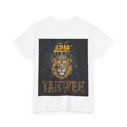 Unisex Heavy Cotton Tee - Bold Yahweh Lion Design for Spiritual Expression