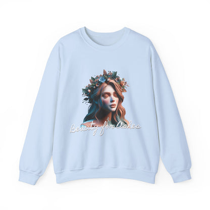 Marissa Beauty for Ashes Unisex Heavy Blend™ Crewneck Sweatshirt - Floral Design