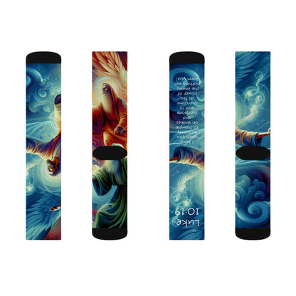 Colorful Sublimation Socks with Inspirational Design