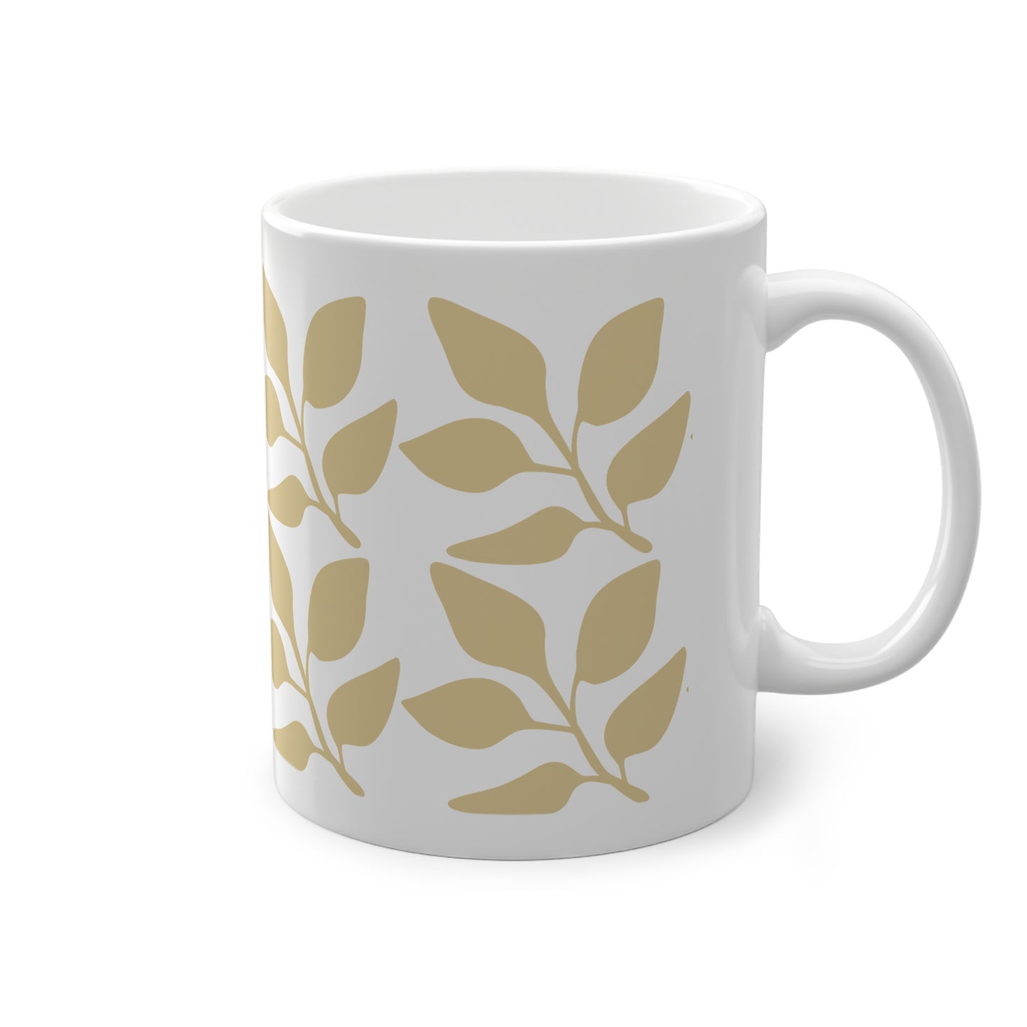 Elegant Gold Leaf Standard Mug - 11oz Coffee Cup for Nature Lovers