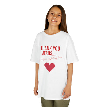 Kids Thank You Jesus Heavy Cotton Tee - Faith-Inspired T-Shirt for Children