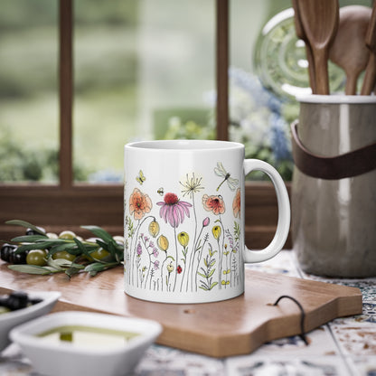 Botanical Bloom Standard Mug - 11oz Floral Design for Coffee Lovers & Nature Enthusiasts