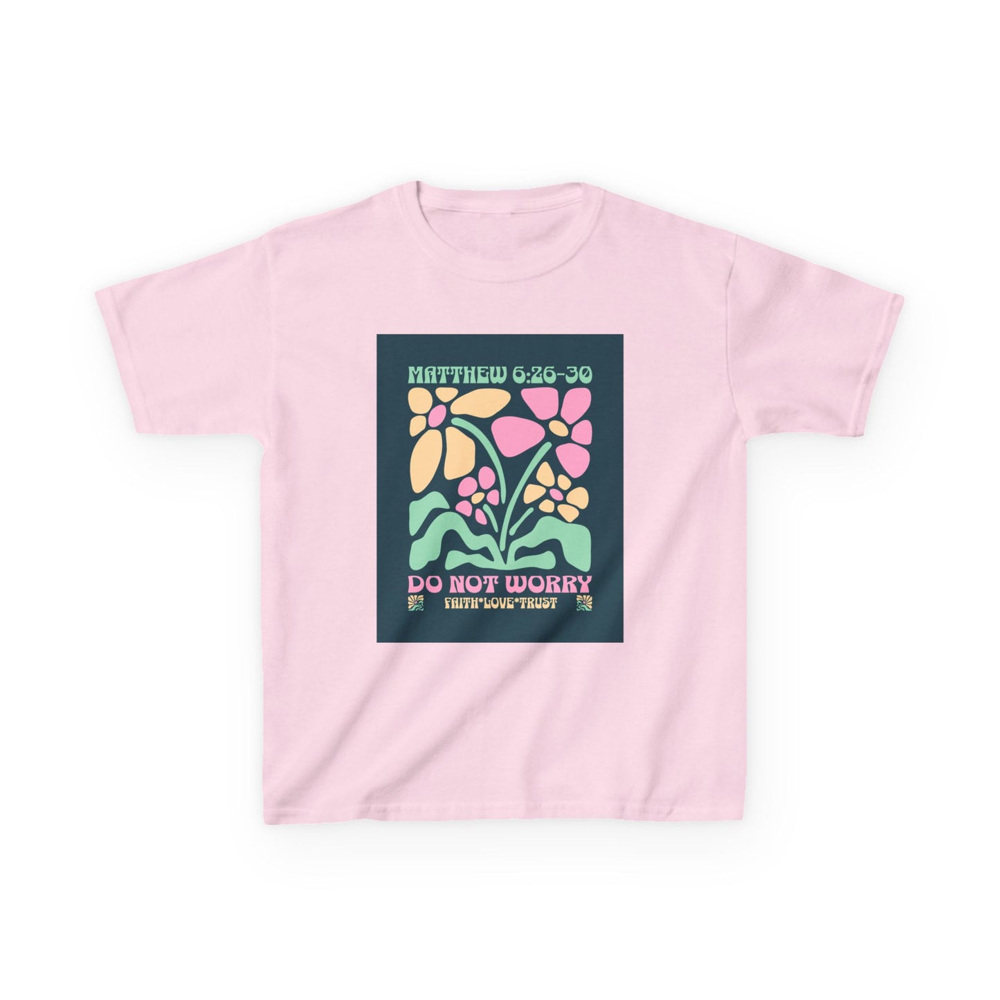 Inspirational Kids Heavy Cotton Tee - Do Not Worry Design