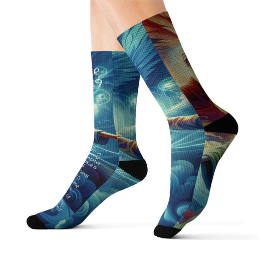 Colorful Sublimation Socks with Inspirational Design