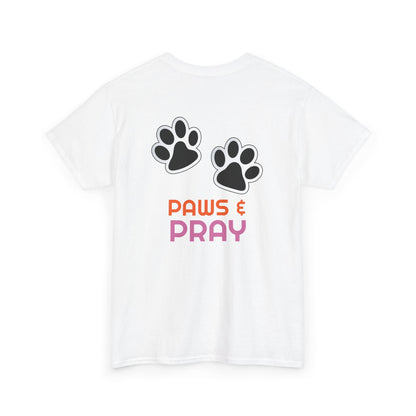 Paws & Pray Unisex Heavy Cotton Tee - Colorful Dog Design