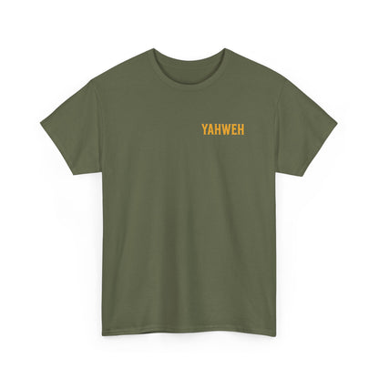 Unisex Heavy Cotton Tee - Bold Yahweh Lion Design for Spiritual Expression