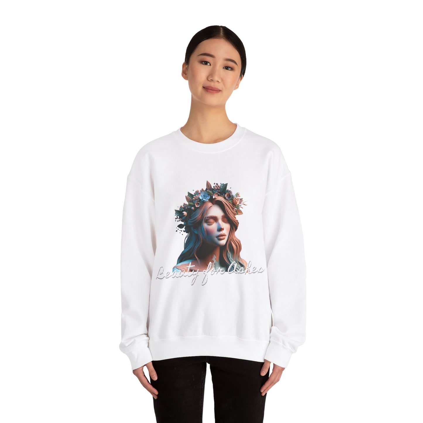 Marissa Beauty for Ashes Unisex Heavy Blend™ Crewneck Sweatshirt - Floral Design