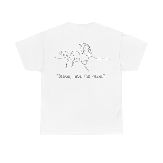 Inspirational Horse Graphic T-Shirt - Jesus, Take the Reins