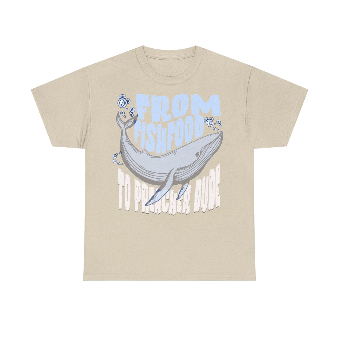 Whale-Themed Unisex Heavy Cotton Tee - 'From Fishfood' Vintage Graphic Tee