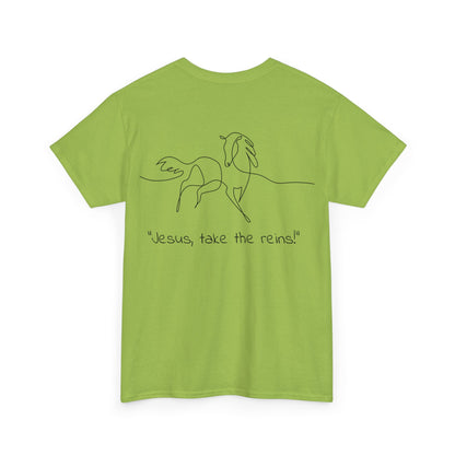 Inspirational Horse Graphic T-Shirt - Jesus, Take the Reins