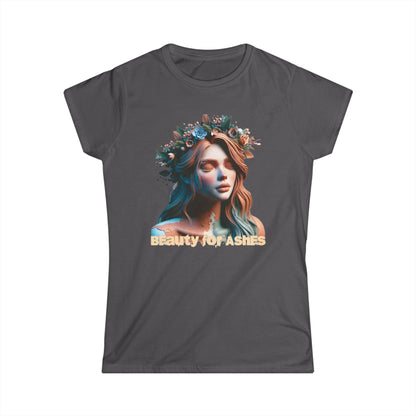 Beauty for Ashes Women's Softstyle Tee - Inspirational Art T-Shirt