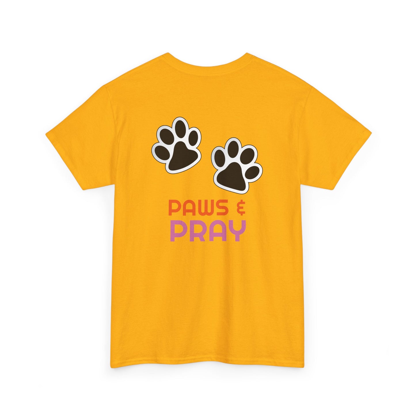 Paws & Pray Unisex Heavy Cotton Tee - Colorful Dog Design