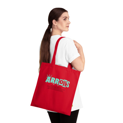 Arrows & Pizza Organic Cotton Tote Bag - Fun & Eco-Friendly Carryall for Food Lovers