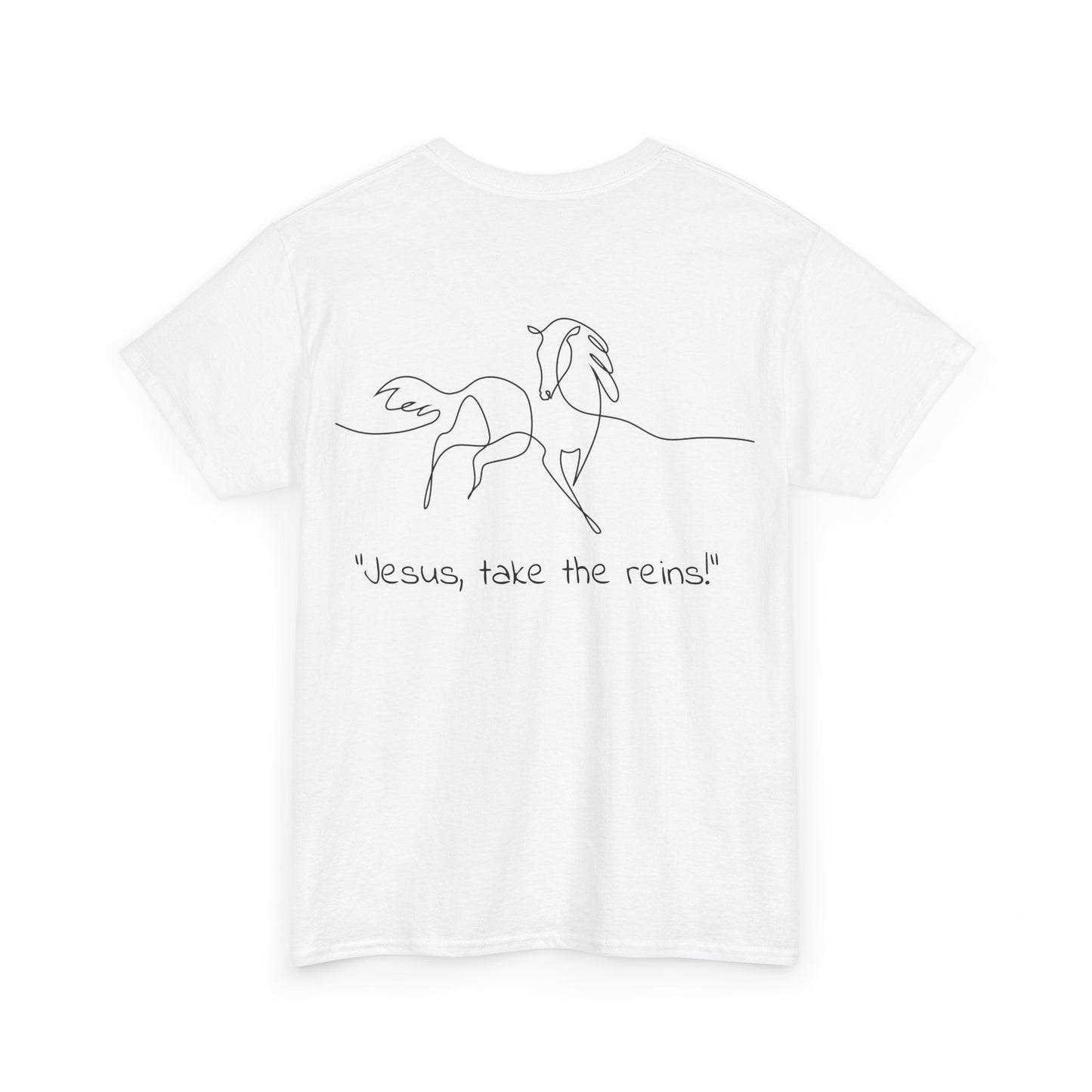 Inspirational Horse Graphic T-Shirt - Jesus, Take the Reins