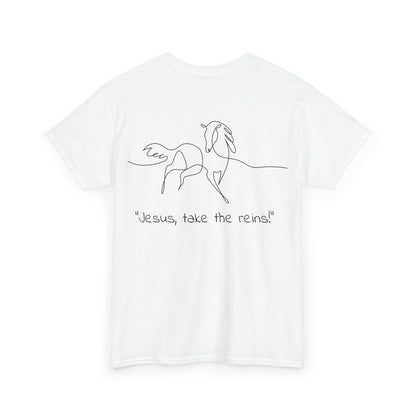 Inspirational Horse Graphic T-Shirt - Jesus, Take the Reins