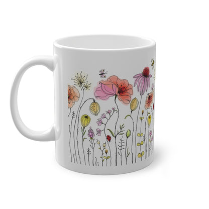 Botanical Bloom Standard Mug - 11oz Floral Design for Coffee Lovers & Nature Enthusiasts