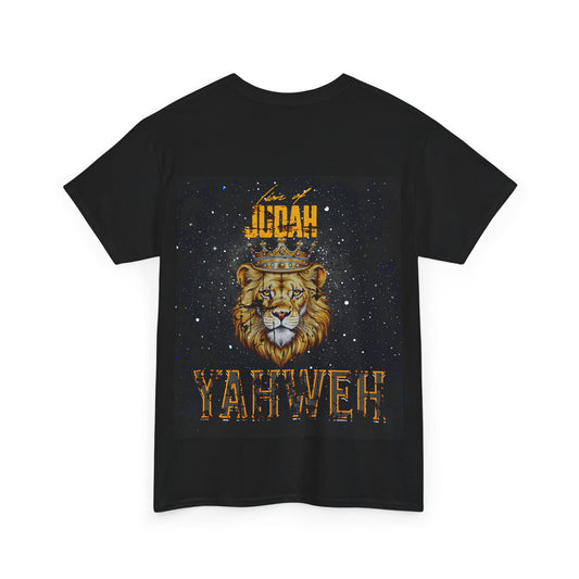 Unisex Heavy Cotton Tee - Bold Yahweh Lion Design for Spiritual Expression