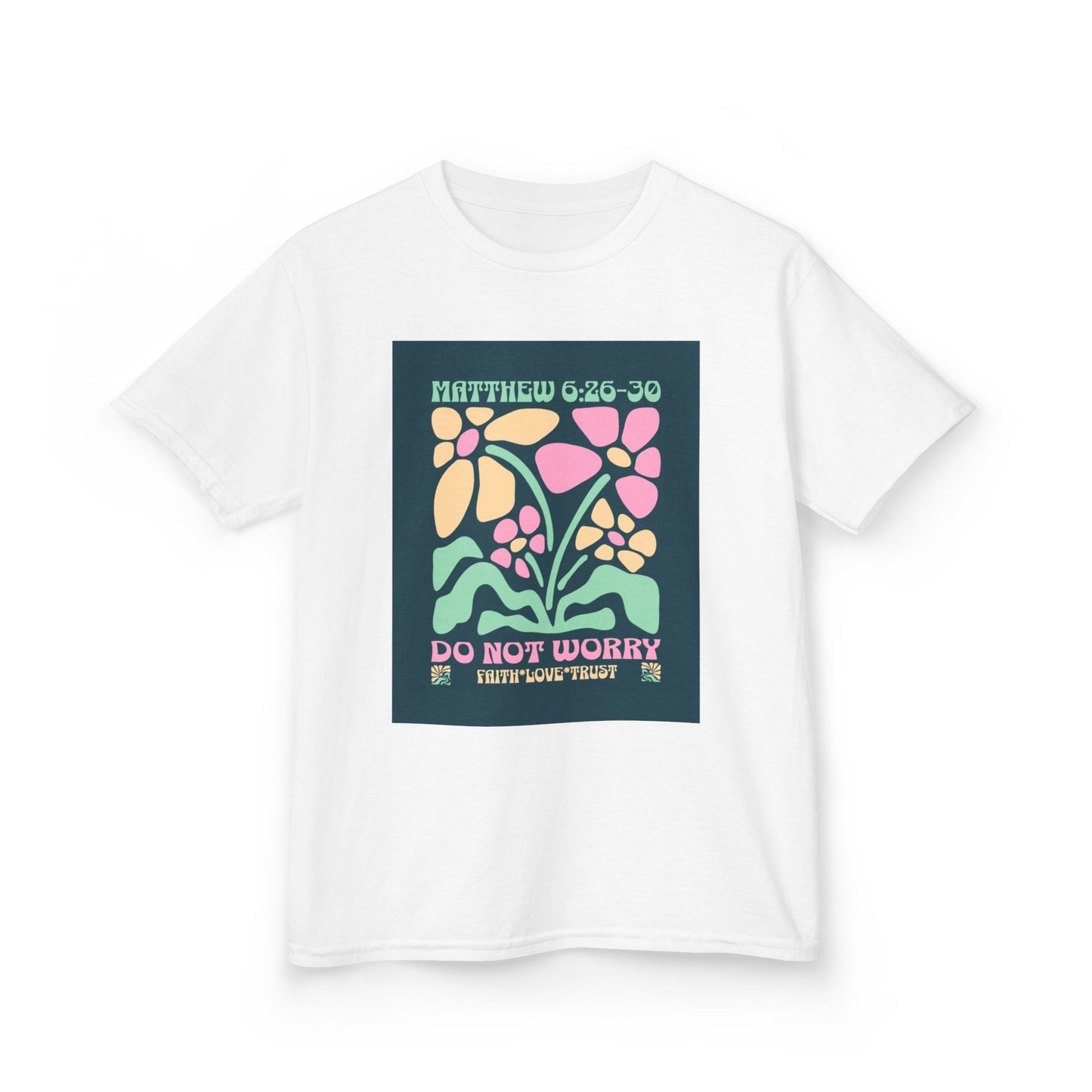 Inspirational Kids Heavy Cotton Tee - Do Not Worry Design