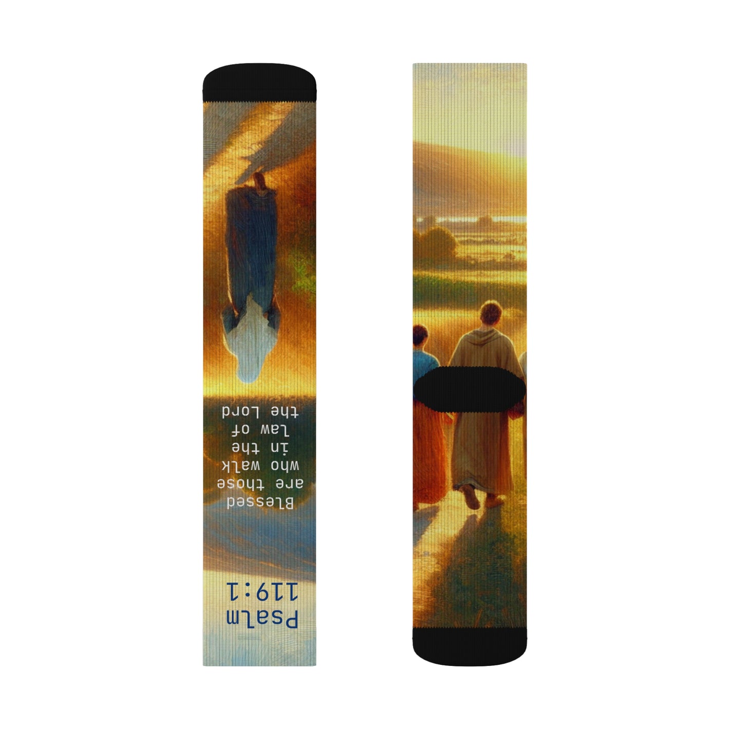 Inspirational Psalms Sublimation Socks - Unique Artistic Design for Faith and Comfort