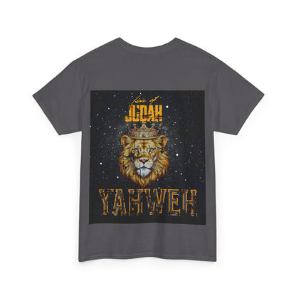 Unisex Heavy Cotton Tee - Bold Yahweh Lion Design for Spiritual Expression