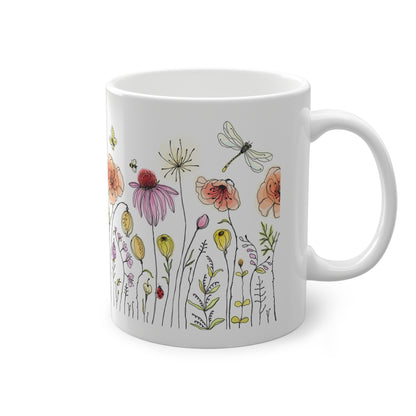 Botanical Bloom Standard Mug - 11oz Floral Design for Coffee Lovers & Nature Enthusiasts