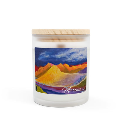 Aromatherapy Frosted Glass Candle - 11oz with Inspirational Me Time... Design