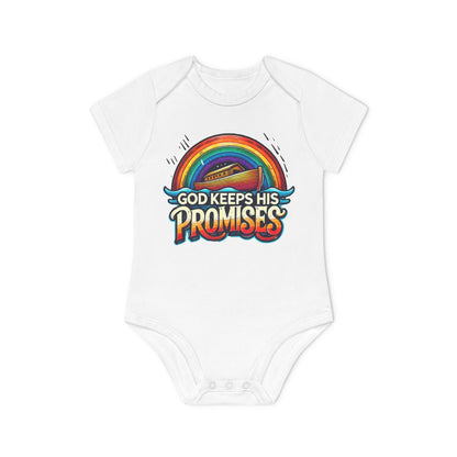 God Keeps His Promises Baby Organic Bodysuit - Rainbow Design