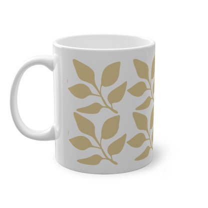 Elegant Gold Leaf Standard Mug - 11oz Coffee Cup for Nature Lovers